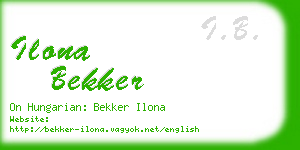 ilona bekker business card